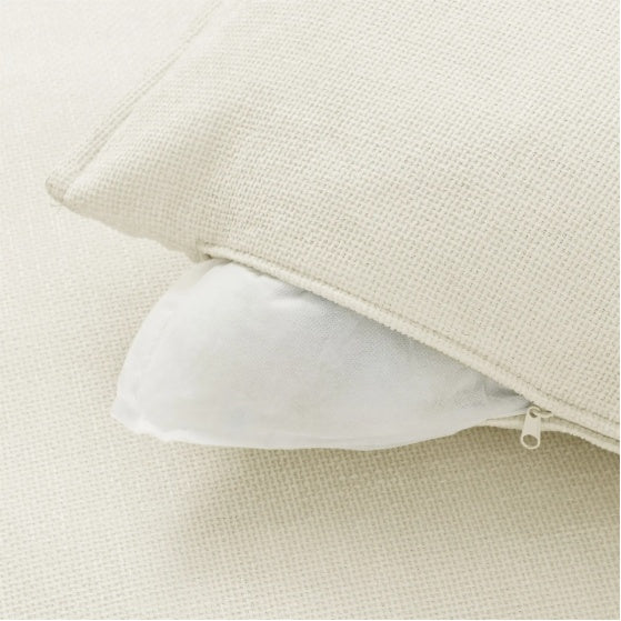 Comfy Cloud Couch Loveseat With 2 Ottoman, Modern Chenille Love Seat Upholstered Modular Couch Sleeper For Living Room, Apartment, Studio, Office Beige White