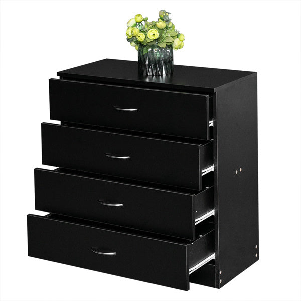 4-drawer Bedside Storage Cabinet, Black
