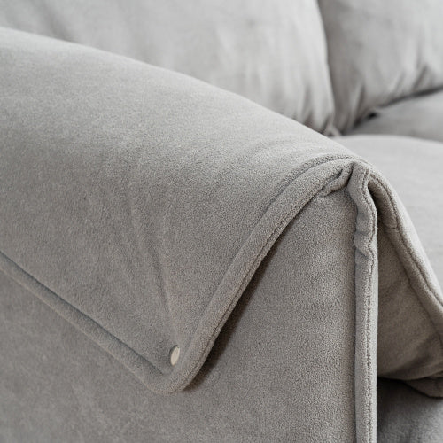 Convertible Combination Sofa Sofa L-Shaped Sofa With Footstools With Storage, Beige Sofa For Living Room  Living Room Bedroom Office Small Space 3-Seater Combination Sofa Beige