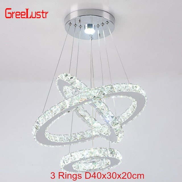 Modern K9 Crystal Led Chandelier Lights Home Lighting Chrome Lustre Chandeliers Ceiling Pendant Fixtures  For Living Room