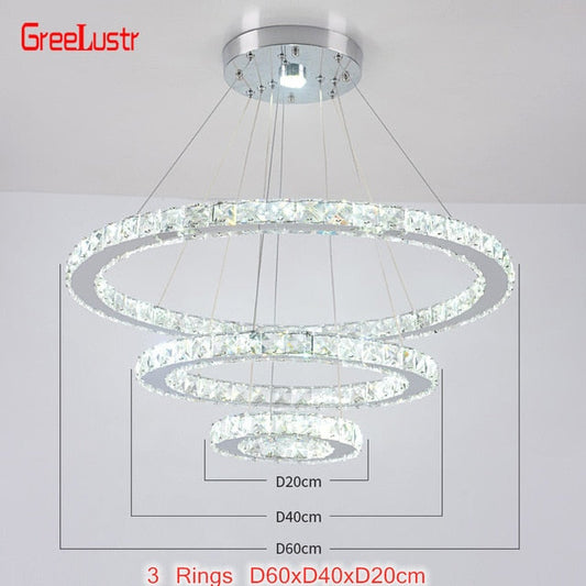Modern K9 Crystal Led Chandelier Lights Home Lighting Chrome Lustre Chandeliers Ceiling Pendant Fixtures  For Living Room