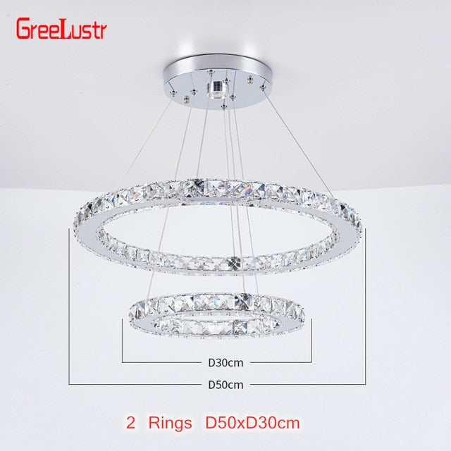 Modern K9 Crystal Led Chandelier Lights Home Lighting Chrome Lustre Chandeliers Ceiling Pendant Fixtures  For Living Room