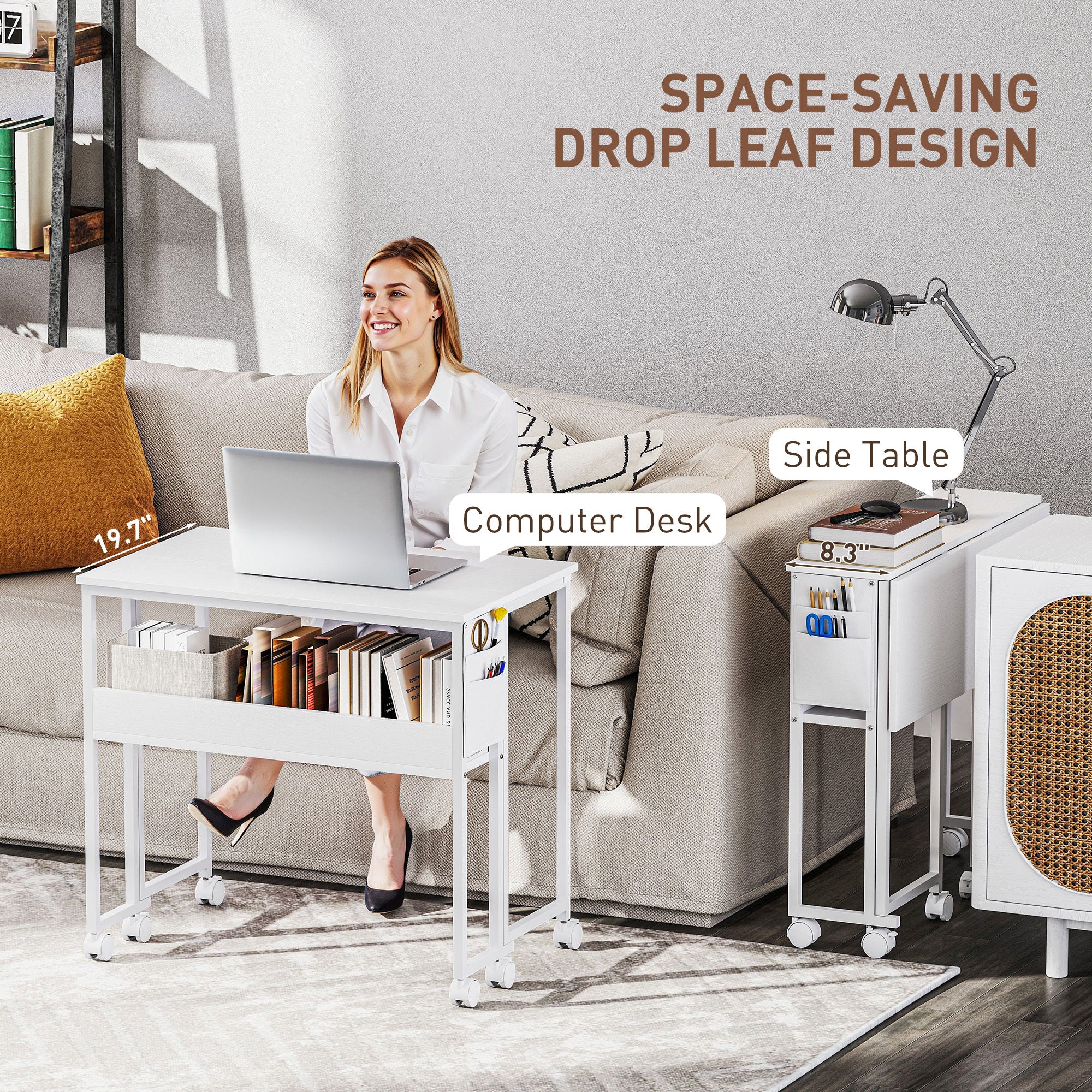 Foldable Computer Desk with Storage