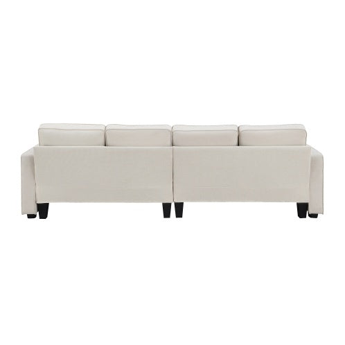 Modern Linen Sofa with 4 Pillows