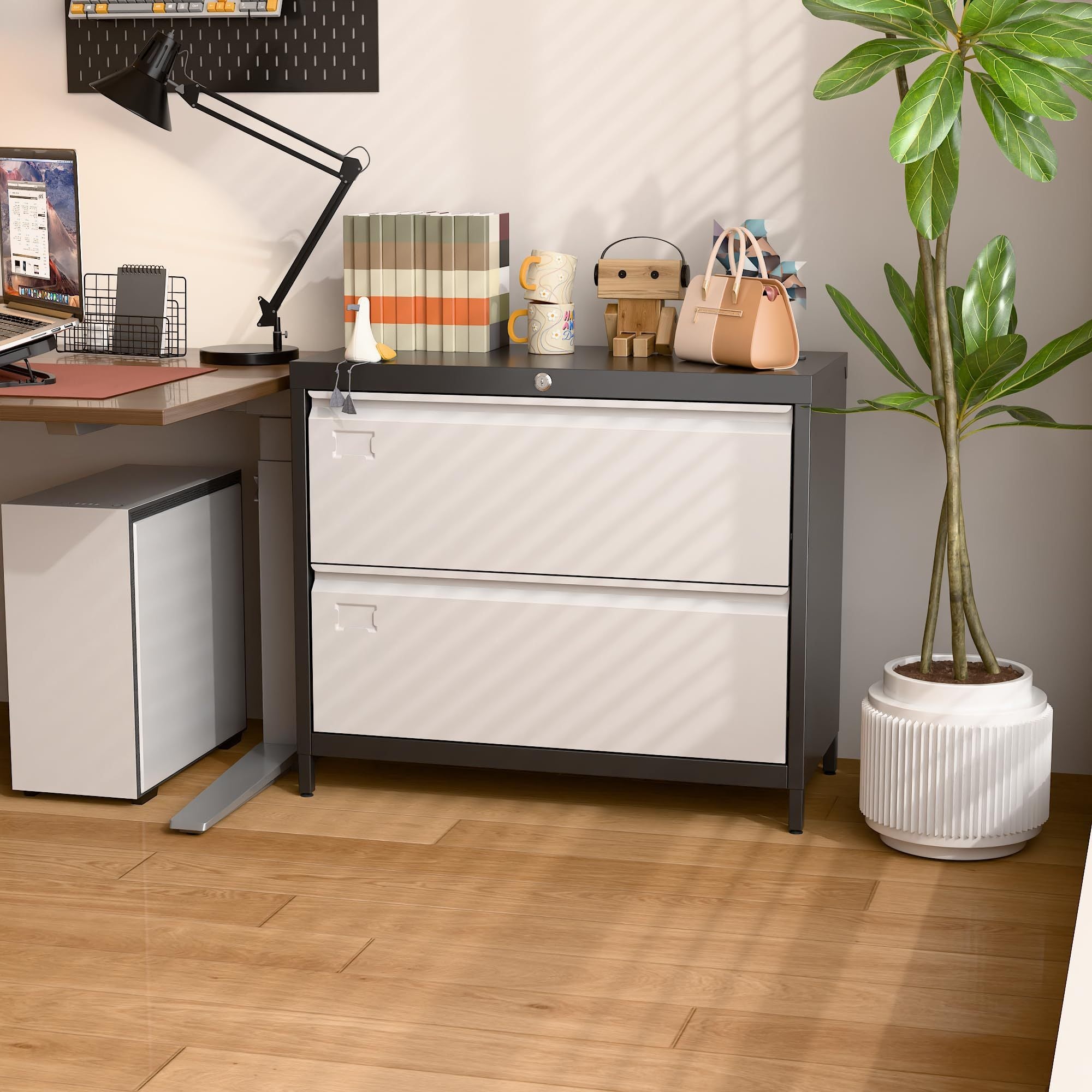2-Drawer Metal Lateral File Cabinet with Lock