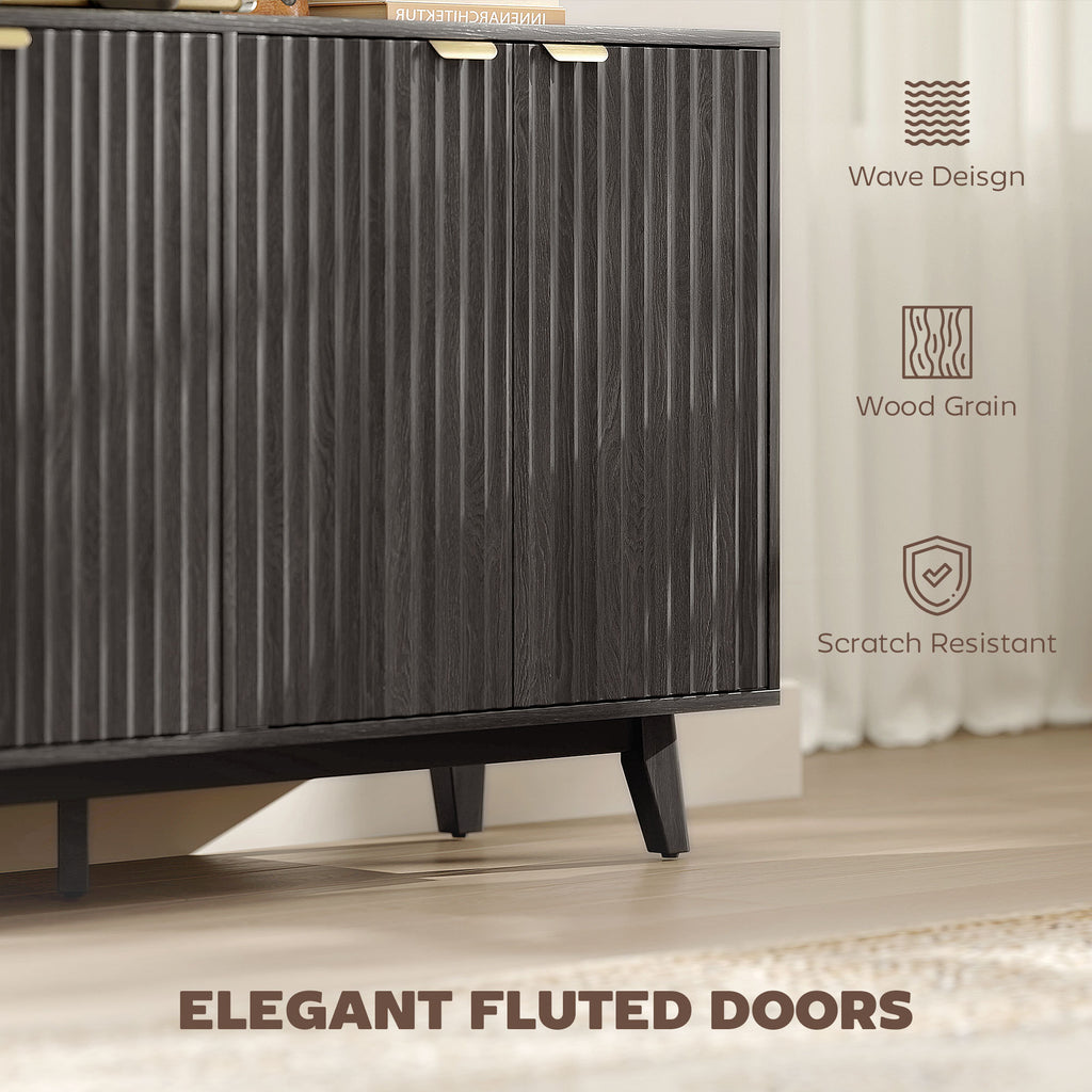 Modern Fluted Sideboard Buffet Cabinet