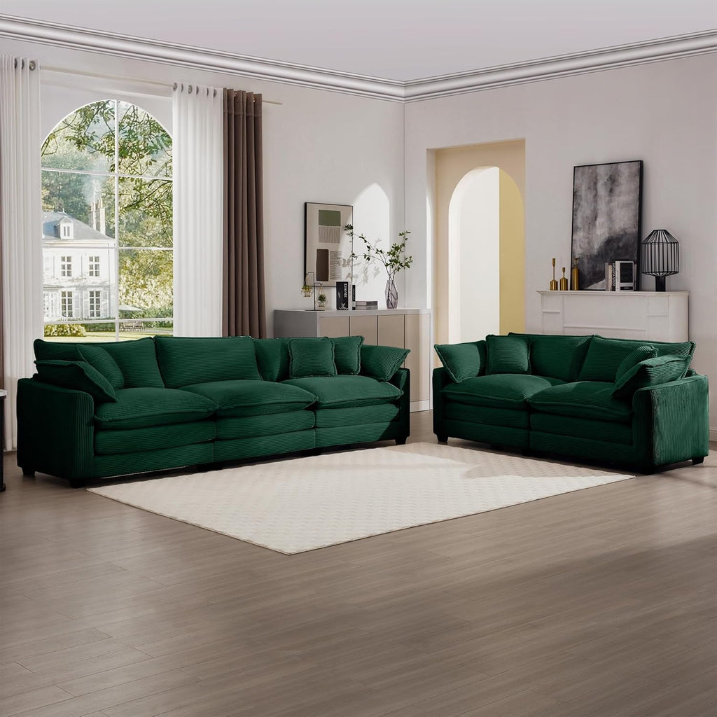 Oversized 2-Piece Corduroy Sofa Set