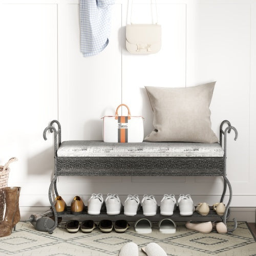 Shoe Rack Bench For Entryway Industrial Bench Rustic Shoe Rack For Small Spaces
