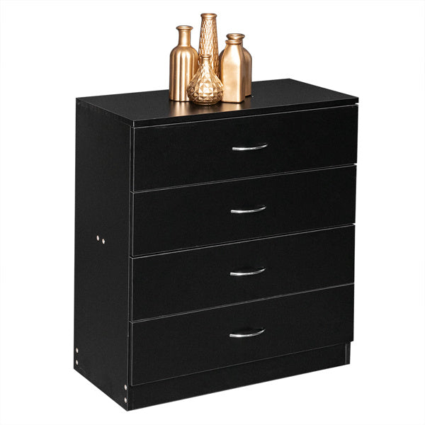 4-drawer Bedside Storage Cabinet, Black