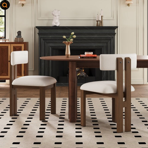 Upholstered Armless Dining Chairs with Metal Legs (Set Of 2)