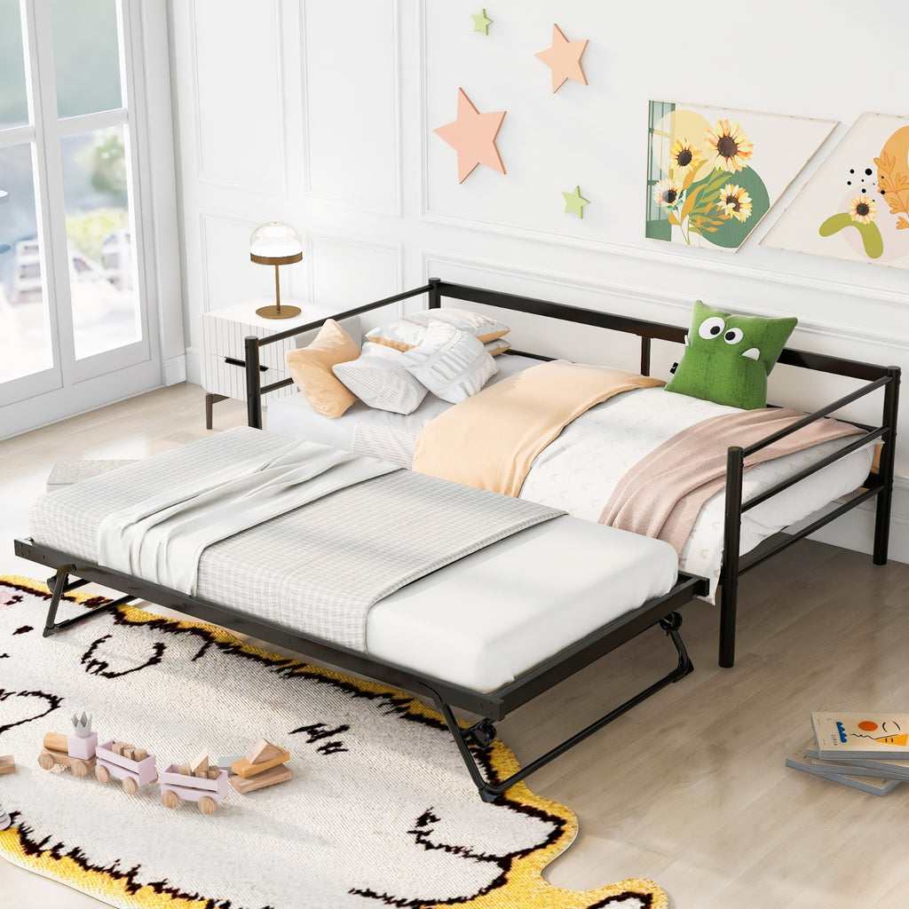 Twin Metal Daybed with Trundle
