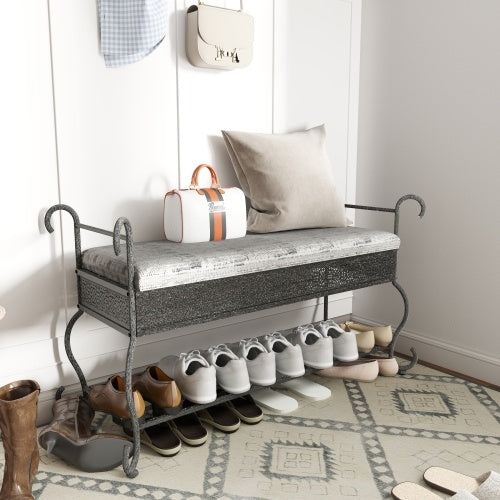 Shoe Rack Bench For Entryway Industrial Bench Rustic Shoe Rack For Small Spaces