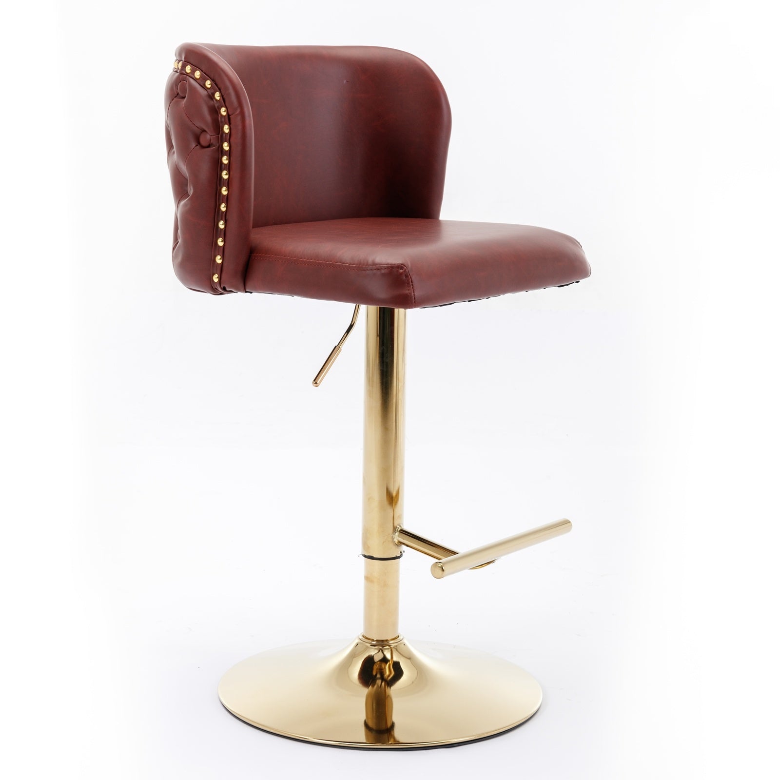 Adjustable Swivel PU Leather Bar Stools (Set of 2)