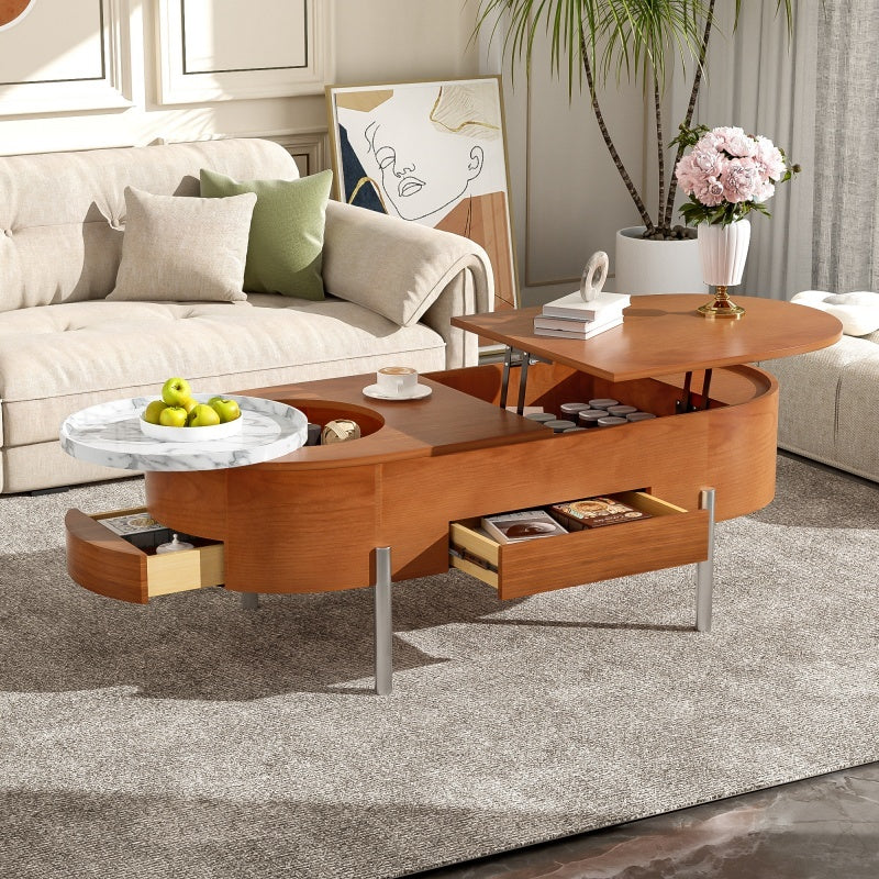 47.2-inch Lift-Top Coffee Table with Rotating Tray