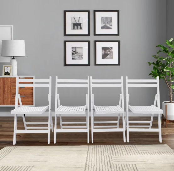 Solid Wood Folding Chairs (Set of 4)