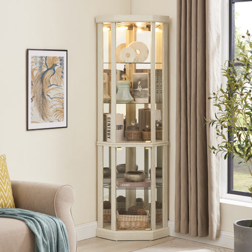 Corner Lighted Curio Cabinet