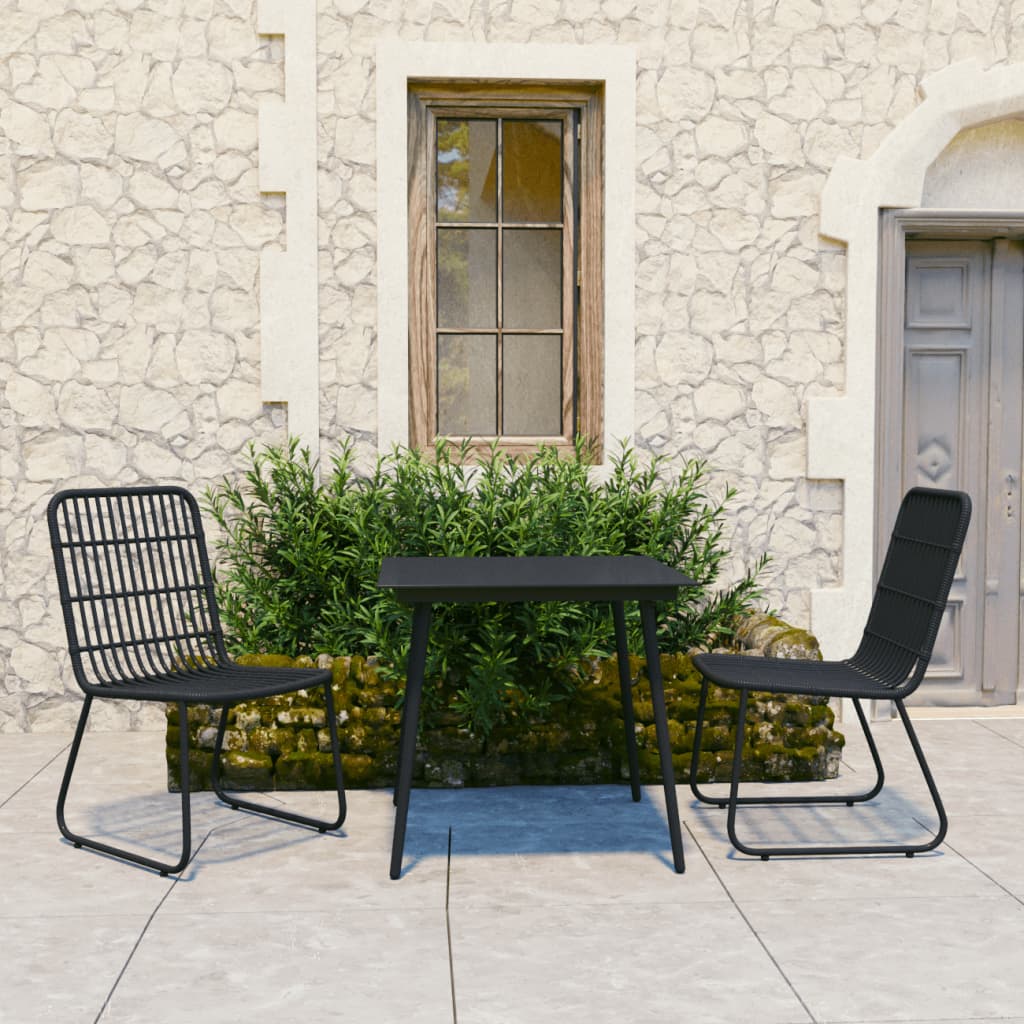vidaXL Patio Dining Set Seat Black/Oak and Black 3/5/7/9 Piece Multi Sizes