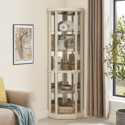 Corner Lighted Curio Cabinet