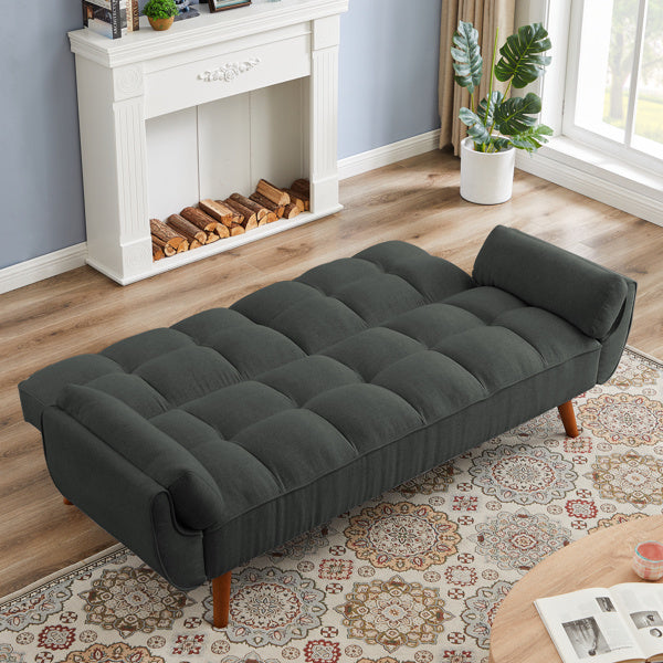Newly Designed Linen Sofa Furniture With Adjustable Backrest And Easy Assembly Lounge Chair - Dark Gray
