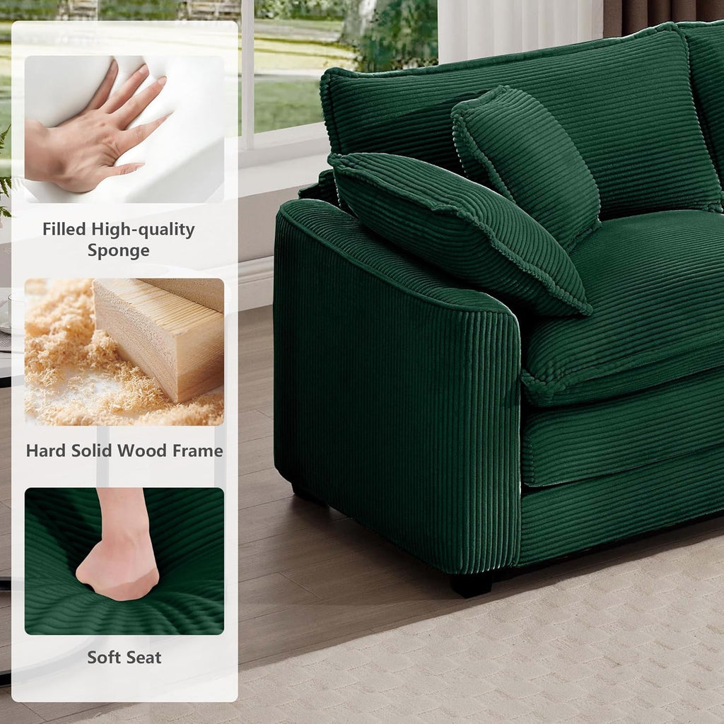 Oversized 2-Piece Corduroy Sofa Set