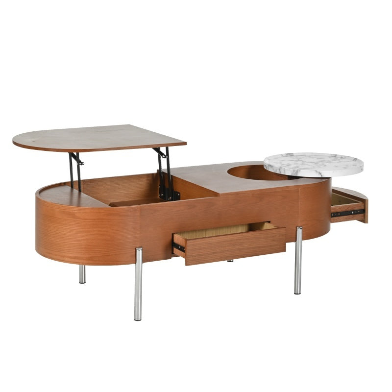 47.2-inch Lift-Top Coffee Table with Rotating Tray