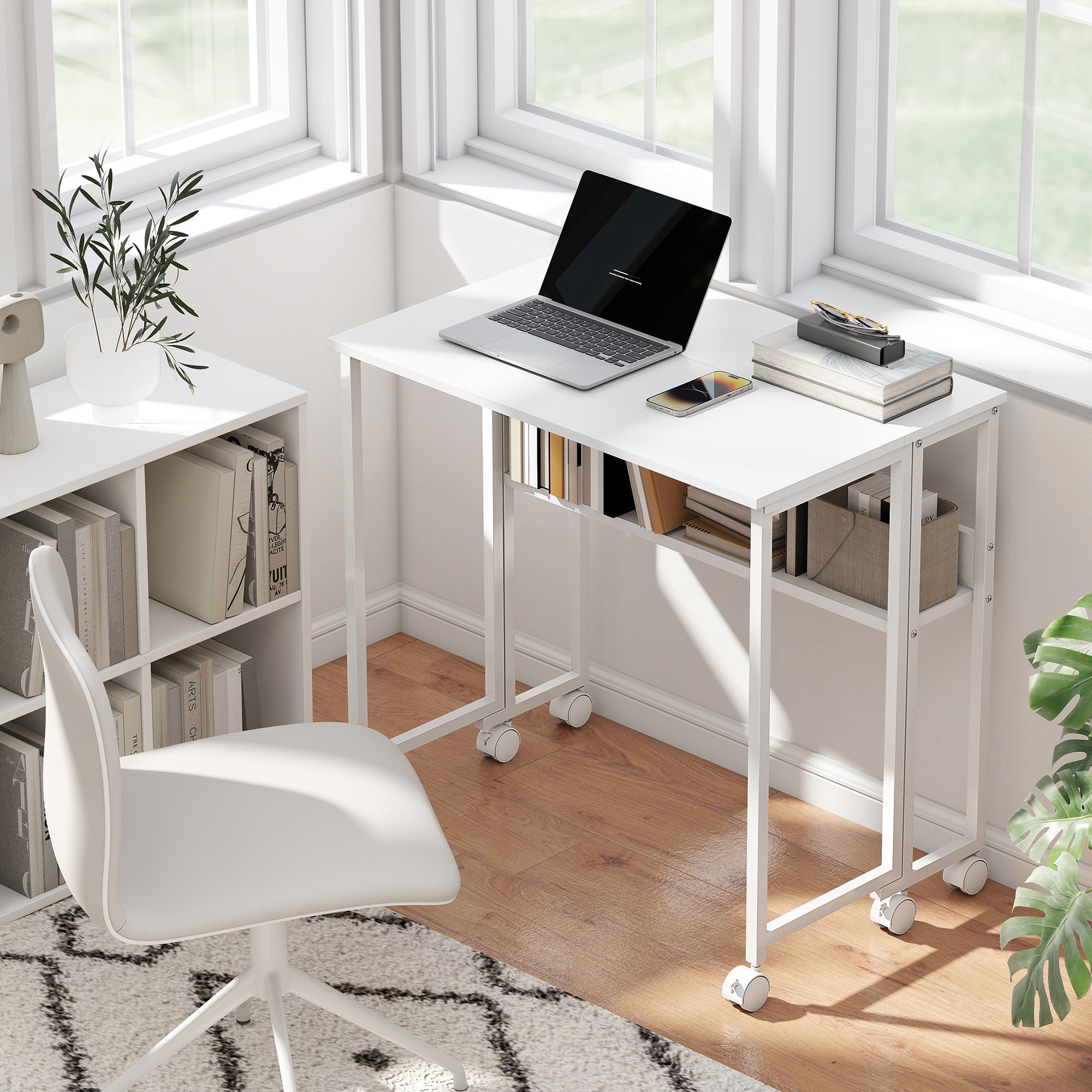 Foldable Computer Desk with Storage