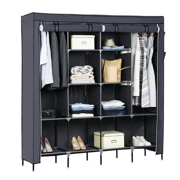 Portable Fabric Wardrobe Closet with Storage Pockets