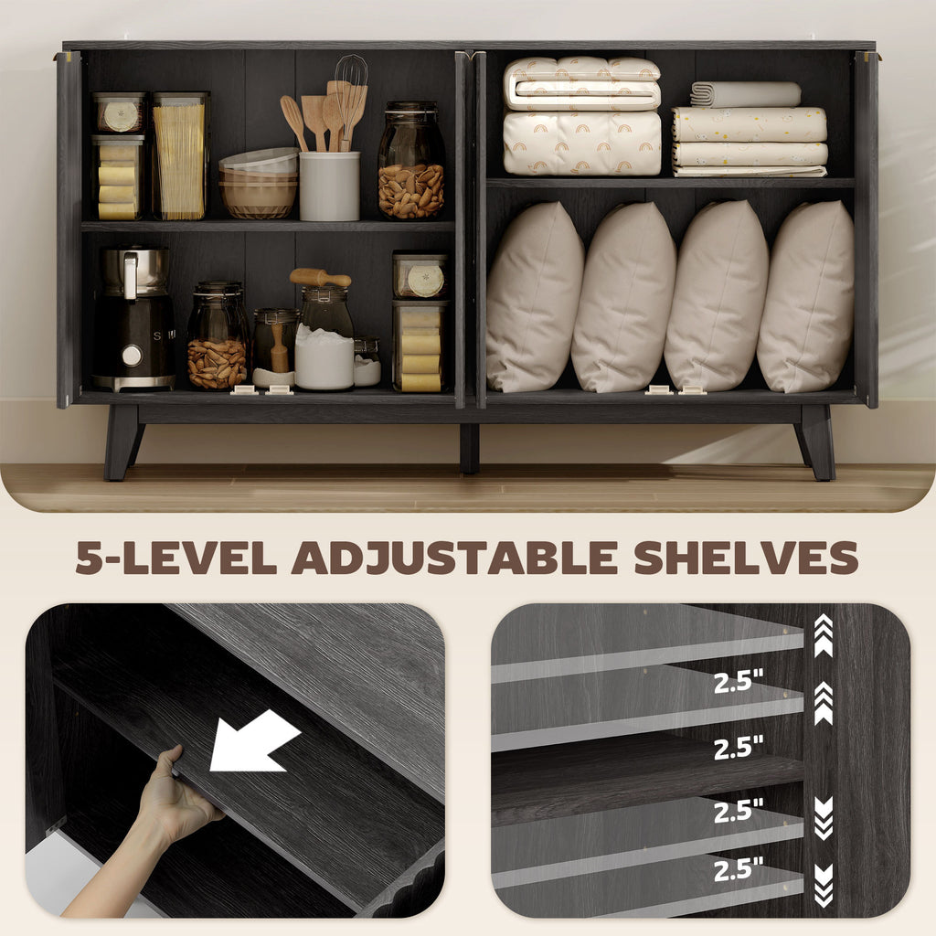 Modern Fluted Sideboard Buffet Cabinet