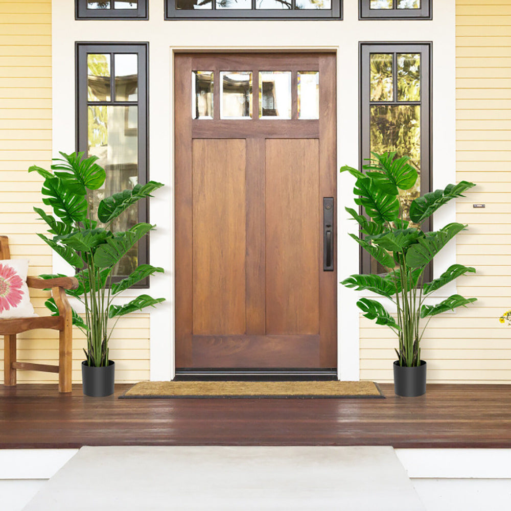 5 Feet Artificial Tree Faux Monstera Deliciosa Plant For Home Indoor And Outdoor
