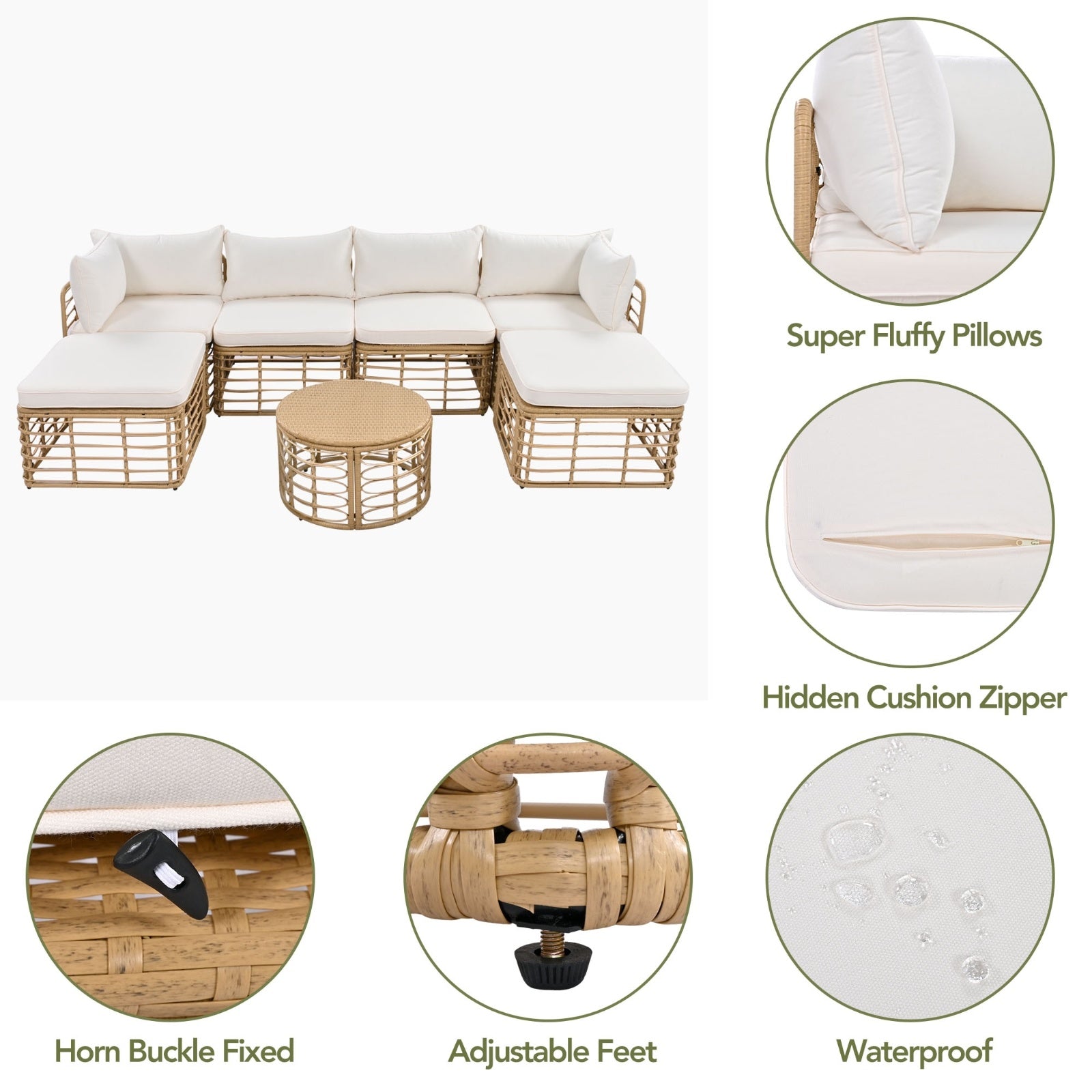 7-Piece Outdoor Wicker Patio Furniture Set