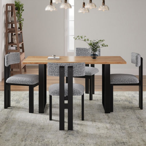 Upholstered Armless Dining Chairs With Metal Legs  Set Of 2