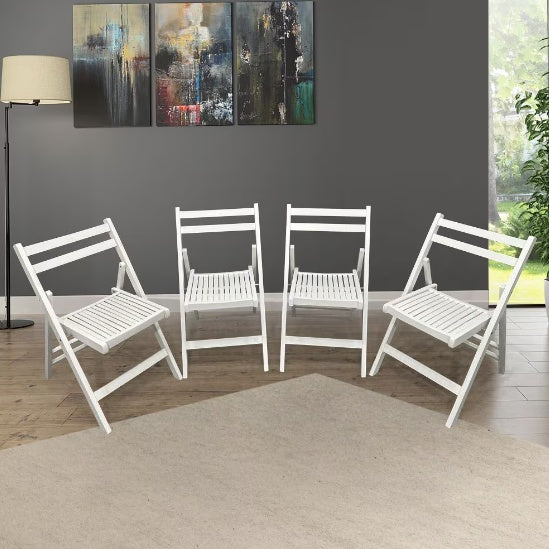 Solid Wood Folding Chairs (Set of 4)