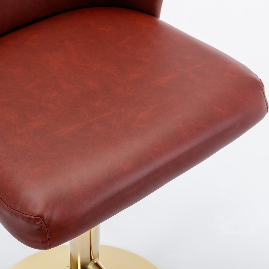 Adjustable Swivel PU Leather Bar Stools (Set of 2)