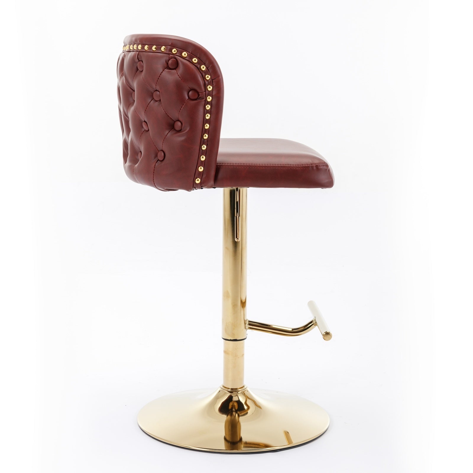 Adjustable Swivel PU Leather Bar Stools (Set of 2)