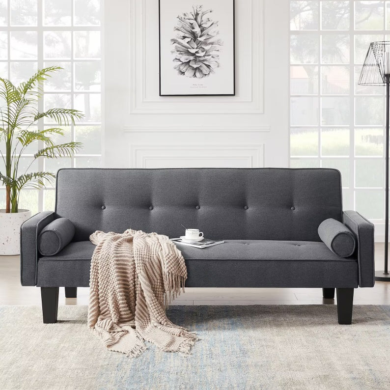 Modern Tufted Loveseat with Pillows