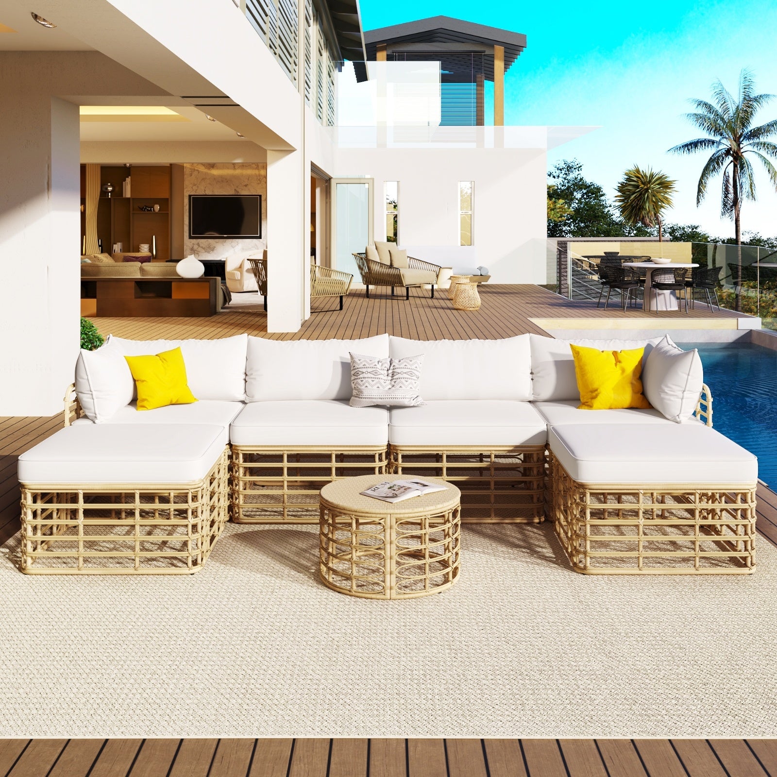 7-Piece Outdoor Wicker Patio Furniture Set