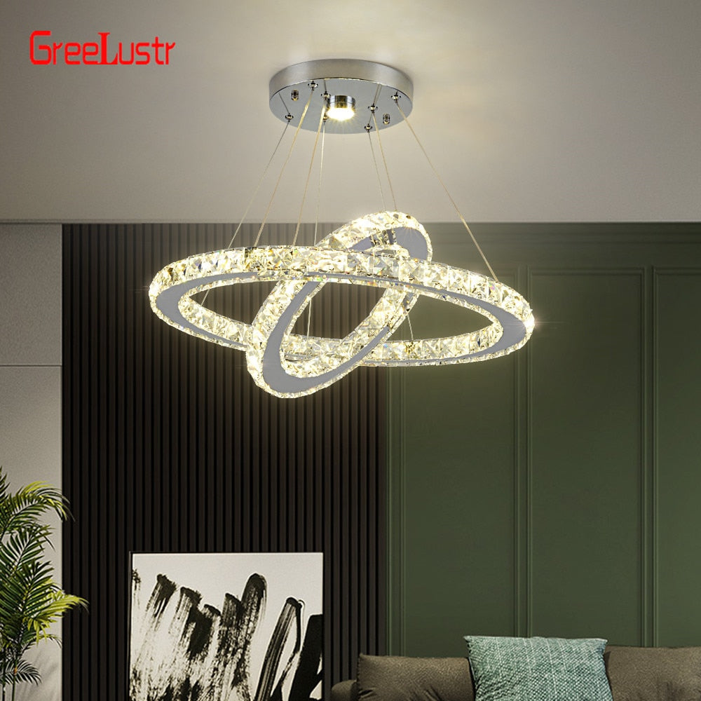 Modern K9 Crystal Led Chandelier Lights Home Lighting Chrome Lustre Chandeliers Ceiling Pendant Fixtures  For Living Room
