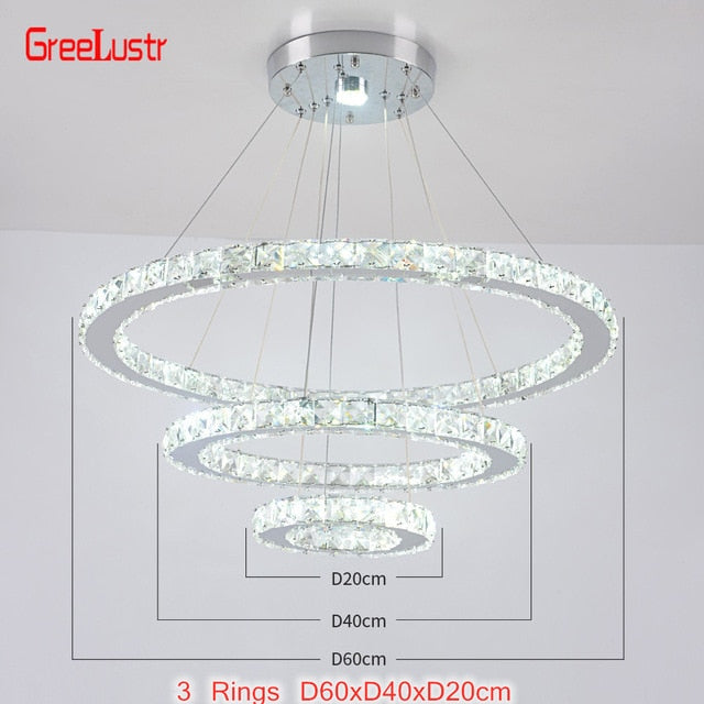 Modern K9 Crystal Led Chandelier Lights Home Lighting Chrome Lustre Chandeliers Ceiling Pendant Fixtures  For Living Room